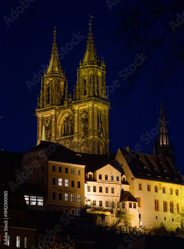 Dom zu Meißen bei Nacht