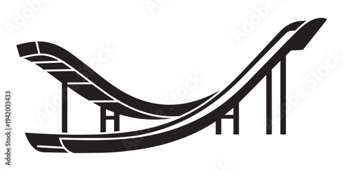 Water slide vector illustration, water park attraction, summer fun, recreation ride