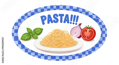 Delicious plate of pasta with fresh vegetables