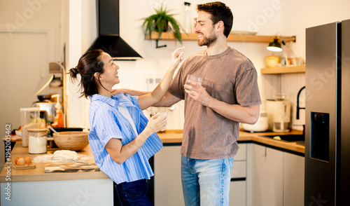 Couple enjoys a fun moment ...