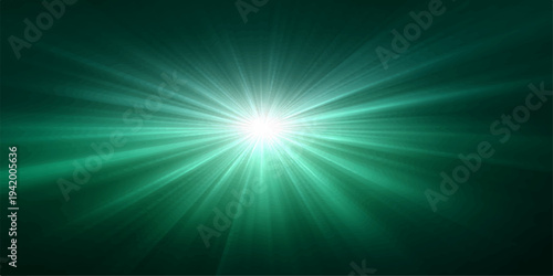 A vibrant blue abstract background features a bright star burst with glowing light rays and a laser beam flare shining through a vector space design