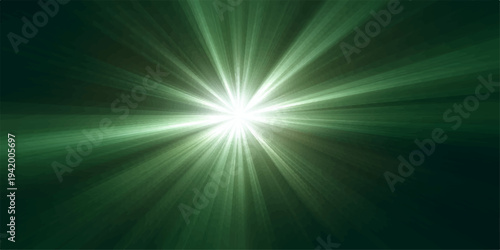 Abstract blue background with bright light burst and glowing rays creating a radiant energy sky design