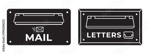 Mailbox mail slot letters box postal service vector illustration