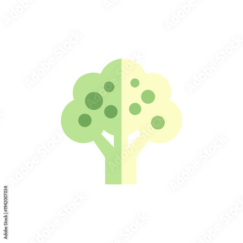 flat illustration icon of broccoli vegetable symbolizing healthy eating