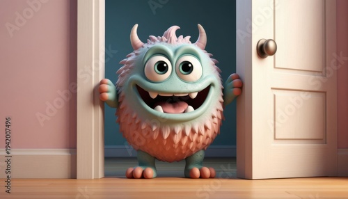Cute Monster Doorway Portrait