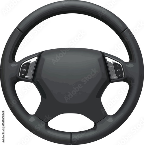 steering wheel on a white background