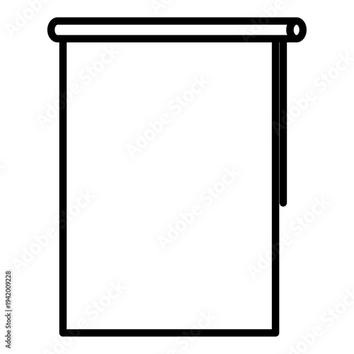 Roller Blinds Window Icon – Modern Interior Flat Vector Illustration