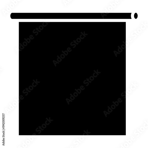 Roller Blinds Window Icon – Modern Interior Flat Vector Illustration
