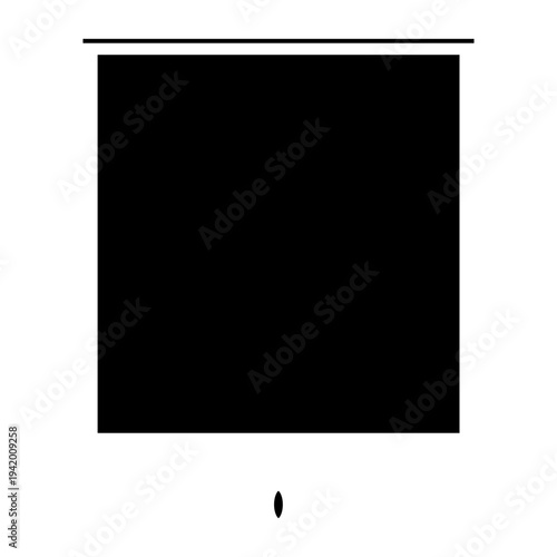 Roller Blinds Window Icon – Modern Interior Flat Vector Illustration