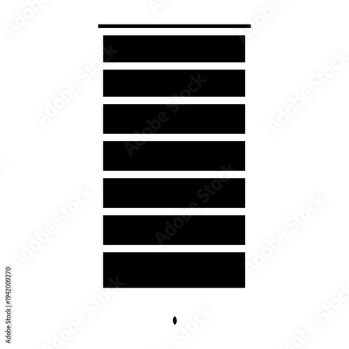 Roller Blinds Window Icon – Modern Interior Flat Vector Illustration