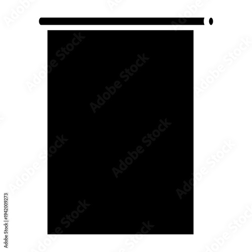 Roller Blinds Window Icon – Modern Interior Flat Vector Illustration