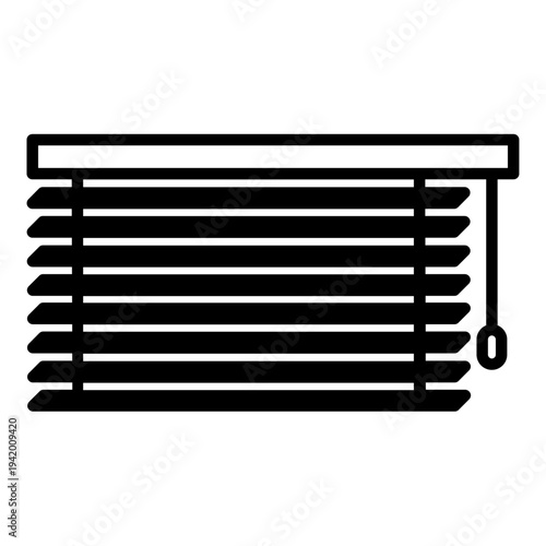 Horizontal Blinds Window Icon – Modern Interior Flat Vector Illustration