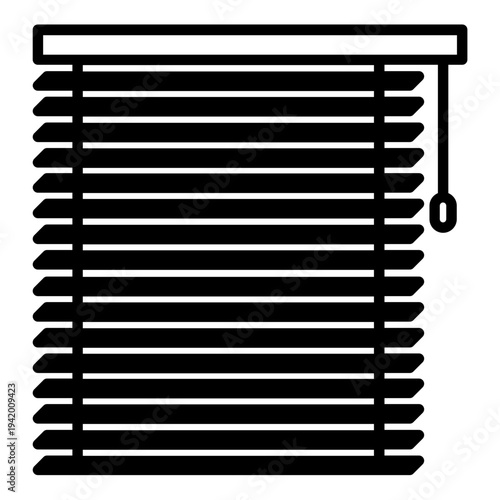 Horizontal Blinds Window Icon – Modern Interior Flat Vector Illustration