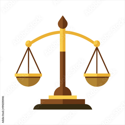 Antique Weighing Scale Vector Line Art Illustration