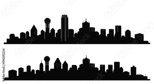 Dallas skyline featuring the reunion tower a striking silhouette