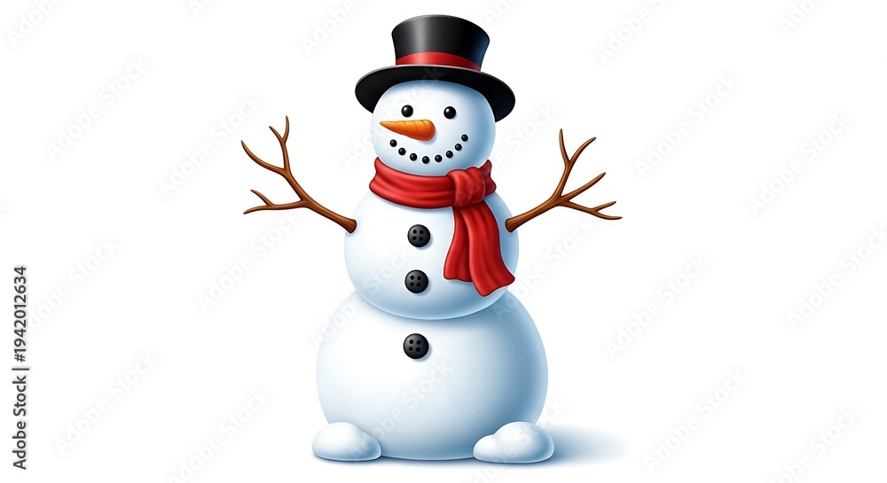 Fototapeta premium snowman on white background