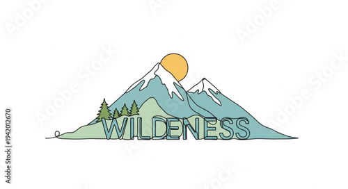 Scenic Mountain Landscape with Sun and Snow.