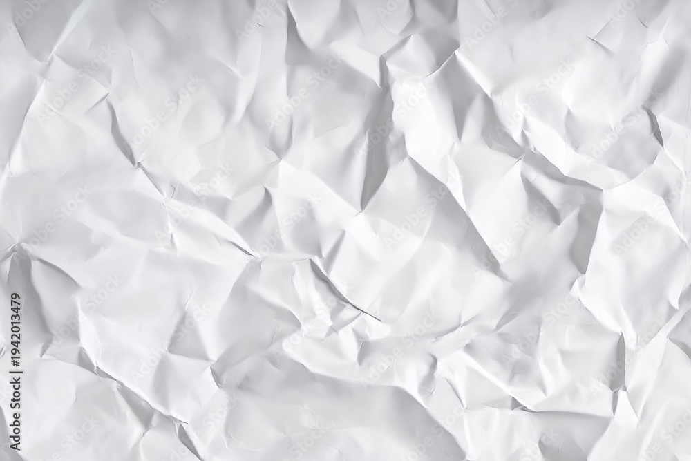 Fototapeta premium Detailed White Paper Texture with Crinkles and Folds isolated on a transparent background