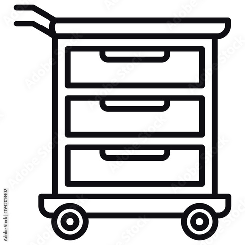 Medical Cart Line Icon