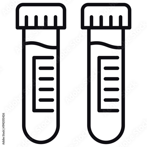 Blood Collection Tube Line Icon