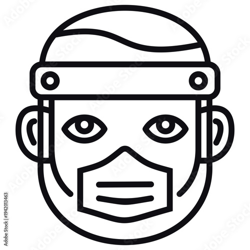 Face Shield Line Icon