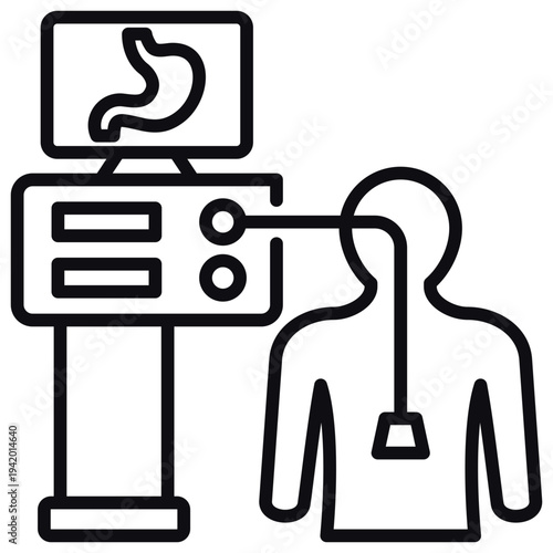 Endoscopy Line Icon