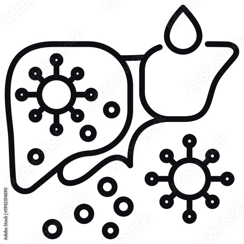 Hepatitis Line Icon