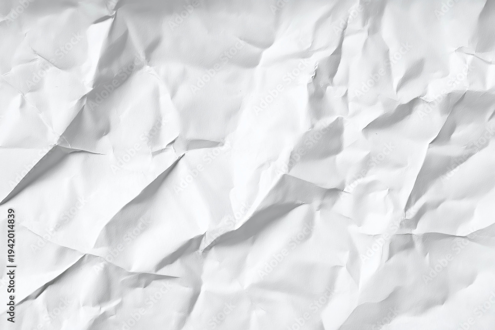 Obraz premium Textured White Crumpled Paper Background white paper isolated on a transparent background