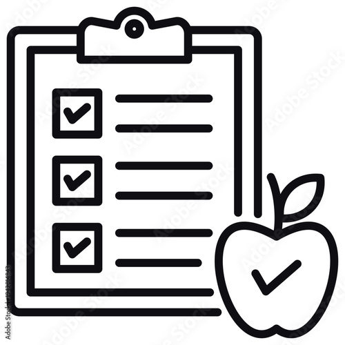 Nutrition Check Line Icon