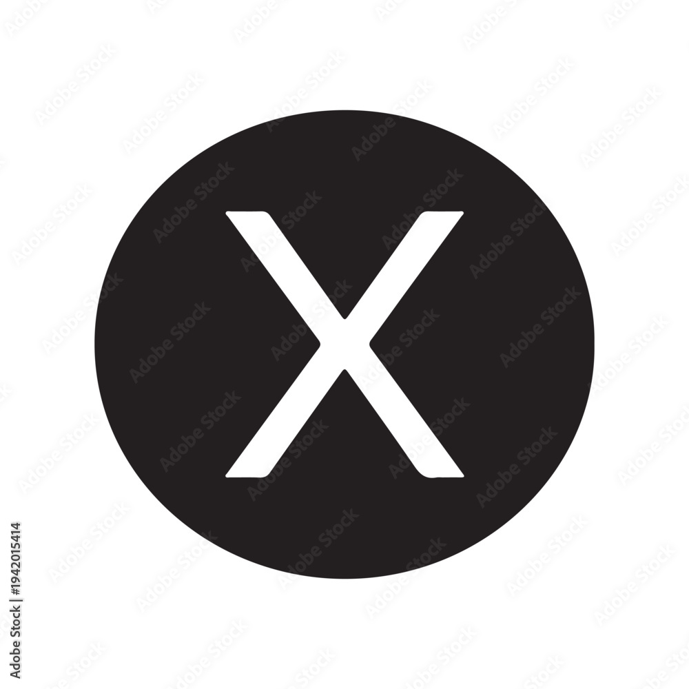 Fototapeta premium circle with x letter logo on white back ground