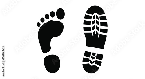 Two footprints one left and one right displayed as a silhouette