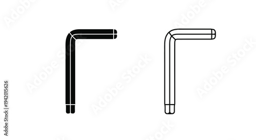 Two allen wrenches displayed side by side in a dark silhouette