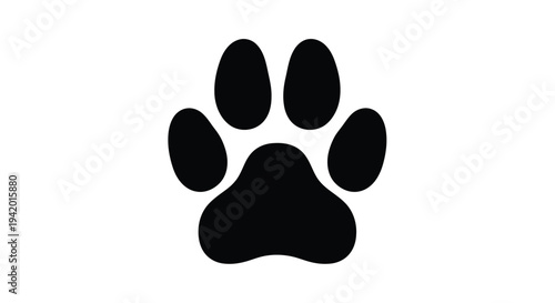 Black paw print graphic a simple animal track silhouette