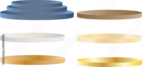 round podium platform set minimal pedestal display stage product showcase mockup collection