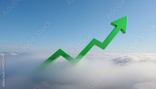 Wallpaper Mural Growth surge graph indicating business success cloudy sky digital artwork inspirational environment aerial view economic concept Torontodigital.ca