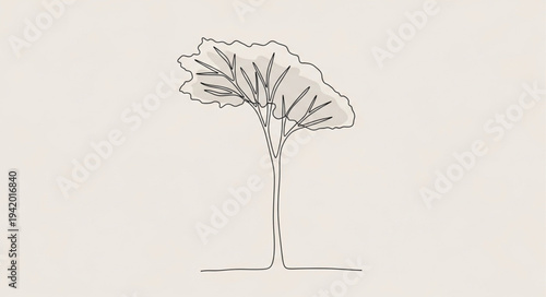 Minimalist Line Drawing of a Hand Holding a Leaf.