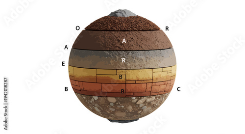 Detailed cross-section of Earth's layers with labeled geological strata