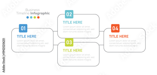 Modern 4 steps infographic layout presentation. Can be used for process diagram, presentations, workflow layout. 