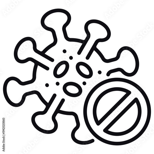 Virus Blocker Line Icon