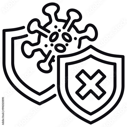Pathogen Block Line Icon