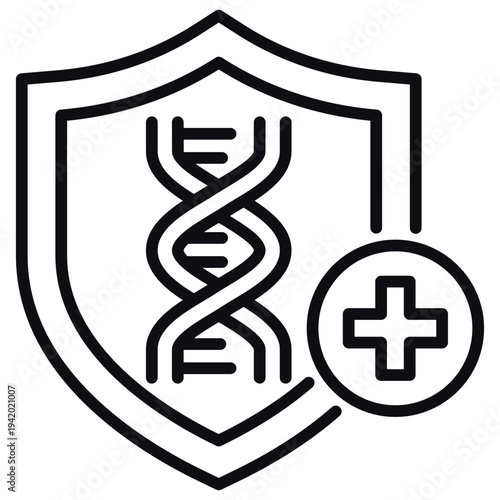 Biological Shield Line Icon