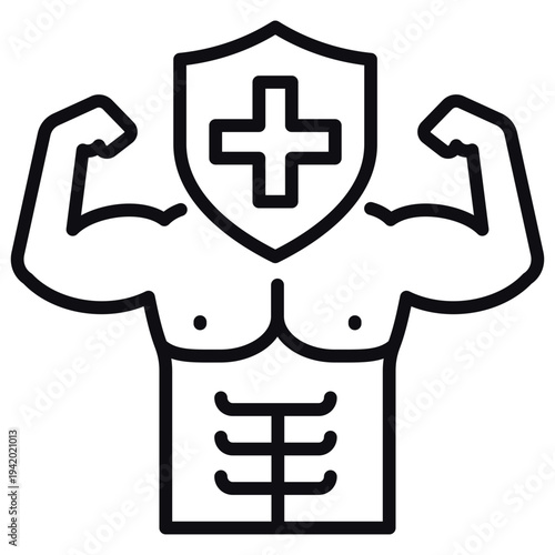Strong Immunity Line Icon
