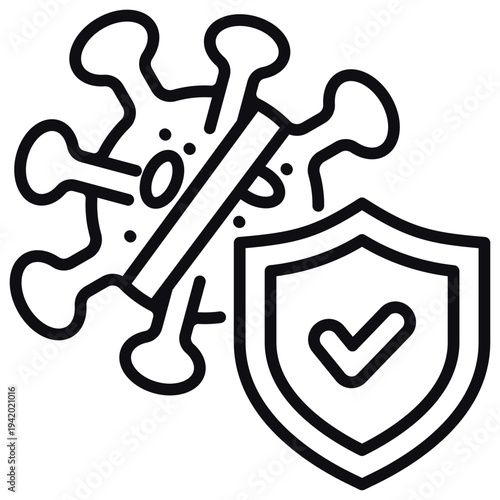 Antiviral Protection Line Icon