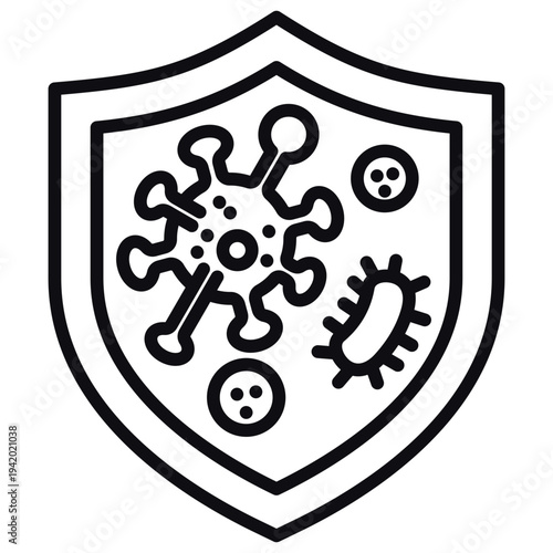 Germ Protection Line Icon