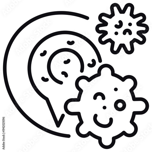 Phagocyte Action Line Icon