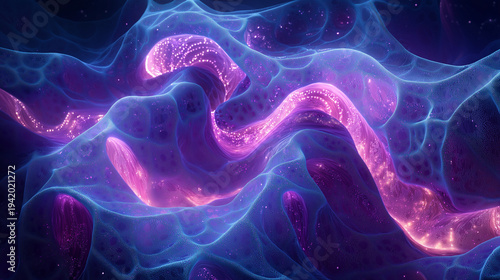 Glowing purple abstract digital waves