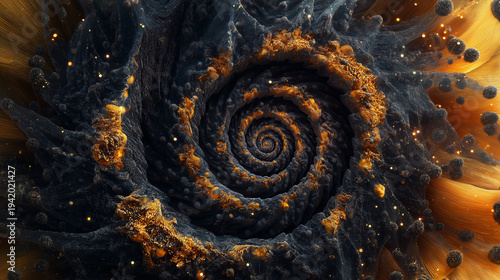 Abstract golden swirl motion effect