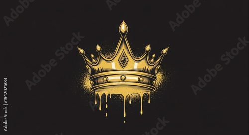 Golden Crown with Elegant Design and Jewels.