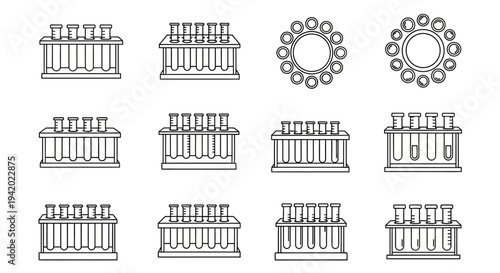 Laboratory test tube holders and racks.