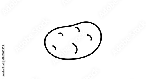 Simple black potato line drawing.